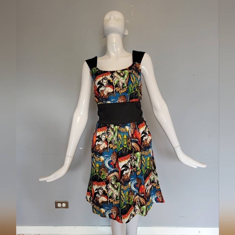 Hemet Classic Horror Monsters Dress, BNWT, Size M